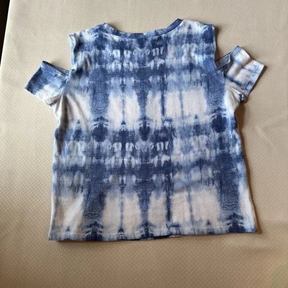 Hollister Blue and White Tie-Dye Short Sleeve Tees - Picture 3 of 5
